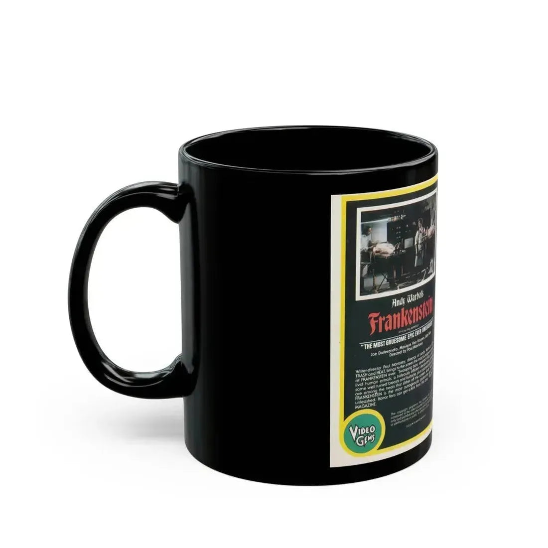 ANDY WARHOLS FRANKENSTEIN (VHS COVER) - Black Coffee Mug - Go Mug Yourself