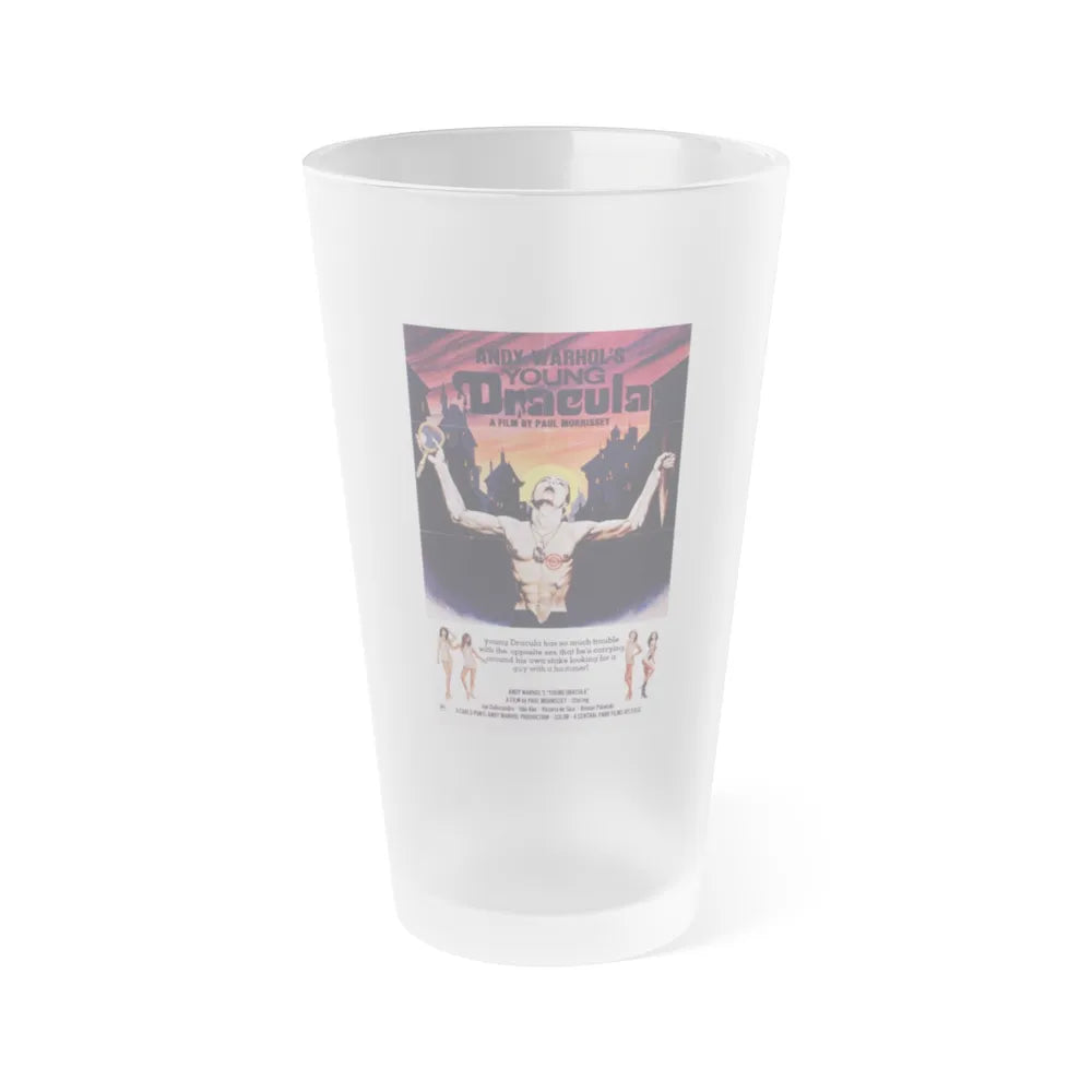 ANDY WARHOL'S YOUNG DRACULA (ANDY WARHOL'S DRACULA)(2) 1974 Movie Poster - Frosted Pint Glass 16oz-Go Mug Yourself