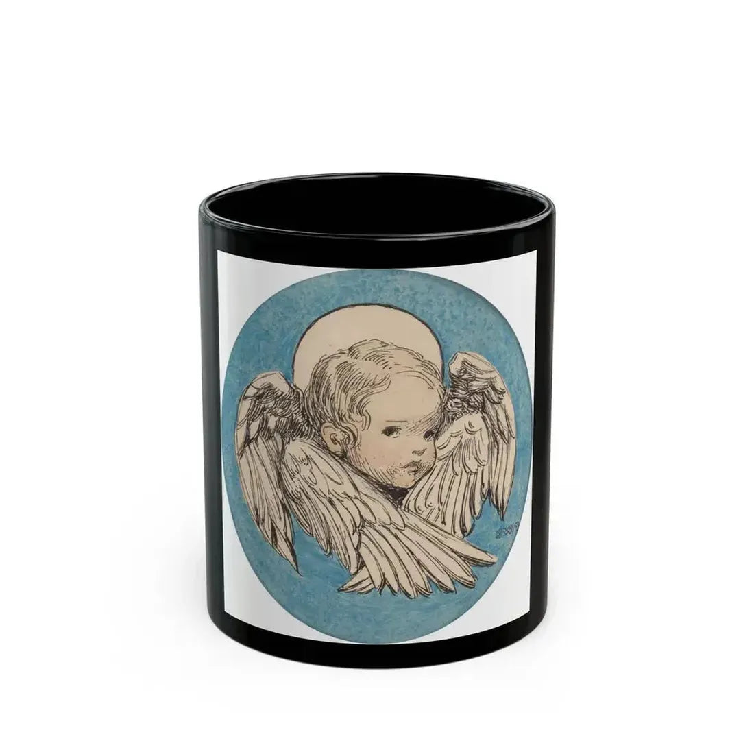 Angel, A Child's Prayer interior book illustration, 1926 - Black Coffee Mug 11oz - Go Mug Yourself