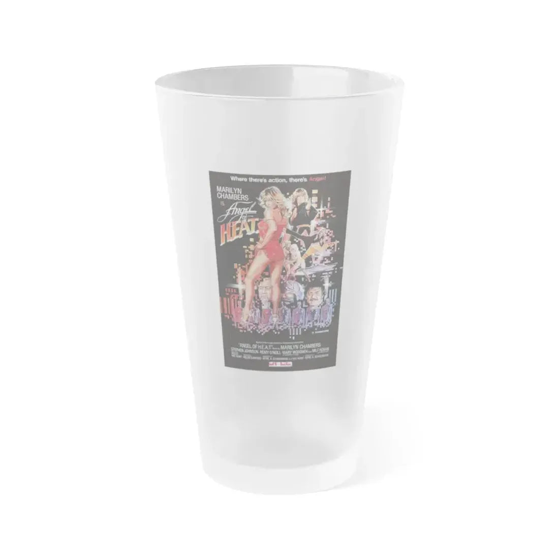 ANGEL OF HEAT 1983 Movie Poster - Frosted Pint Glass 16oz Default Title - Go Mug Yourself