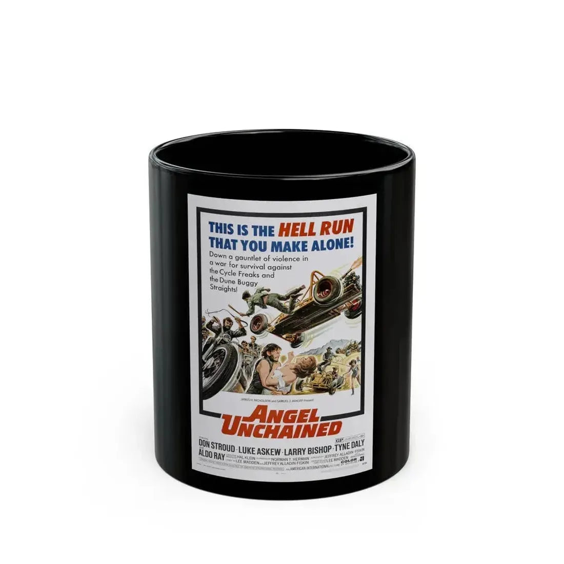 ANGEL UNCHAINED 1970 Movie Poster - Black Coffee Mug 11oz - Go Mug Yourself