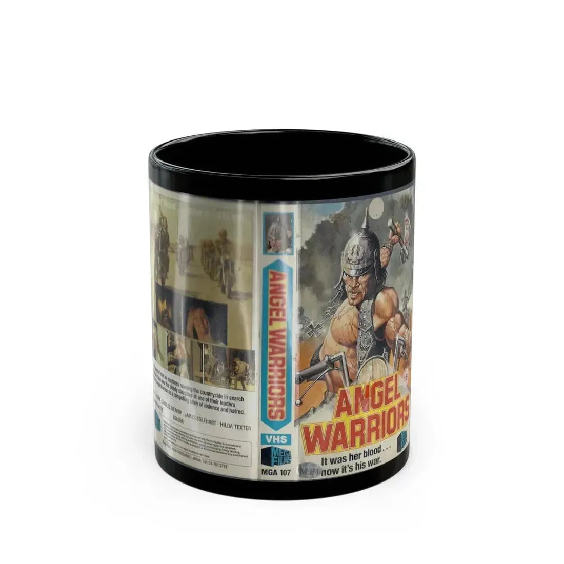 ANGEL WARRIORS (VHS COVER) - Black Coffee Mug 11oz - Go Mug Yourself
