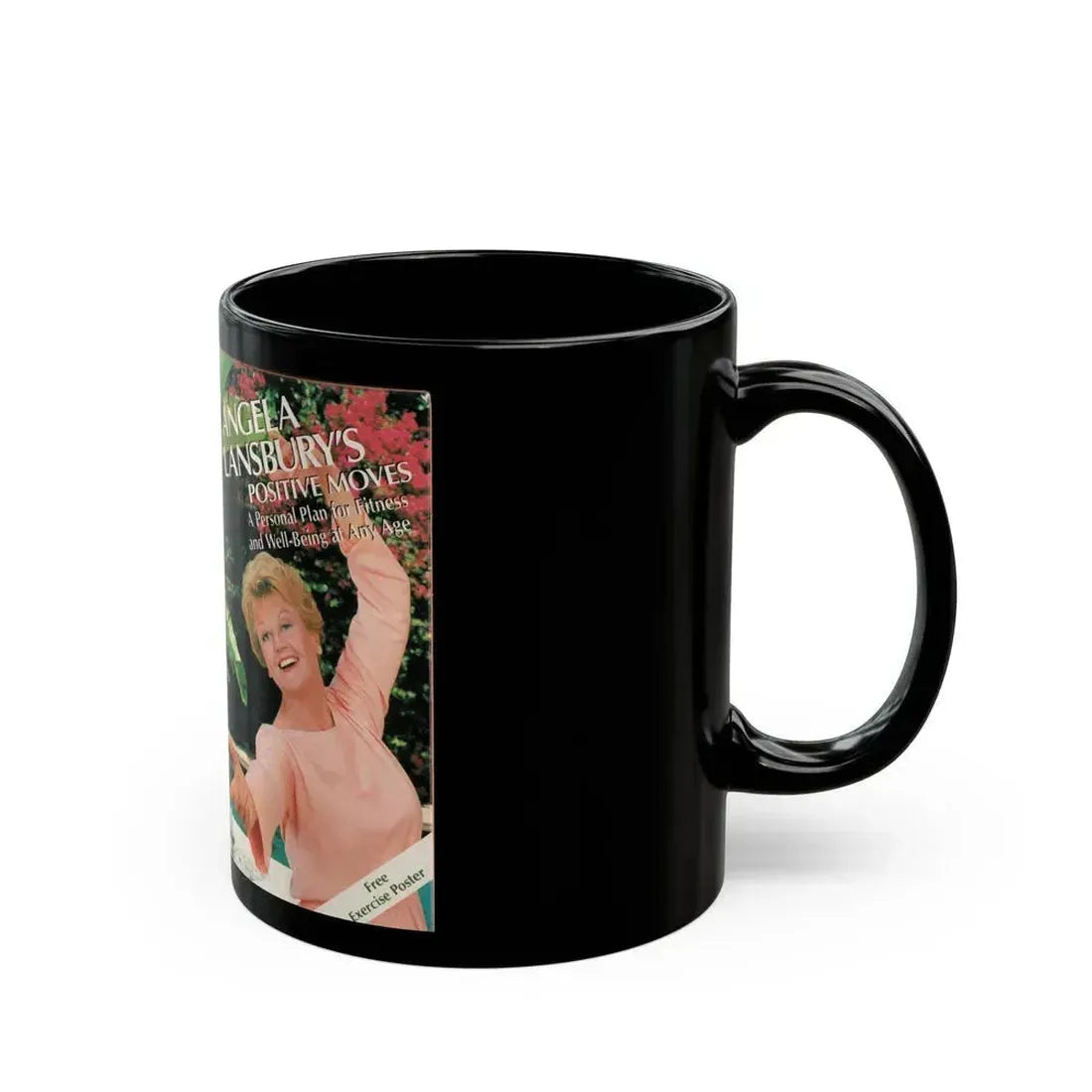 ANGELA LANSBURYS POSITIVE MOVES WORKOUT VIDEO (VHS COVER) - Black Coffee Mug - Go Mug Yourself