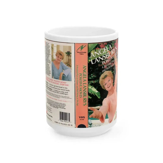 ANGELA LANSBURYS POSITIVE MOVES WORKOUT VIDEO (VHS COVER) - White Coffee Mug 15oz - Go Mug Yourself