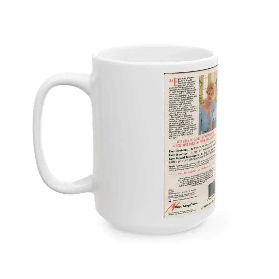 ANGELA LANSBURYS POSITIVE MOVES WORKOUT VIDEO (VHS COVER) - White Coffee Mug - Go Mug Yourself