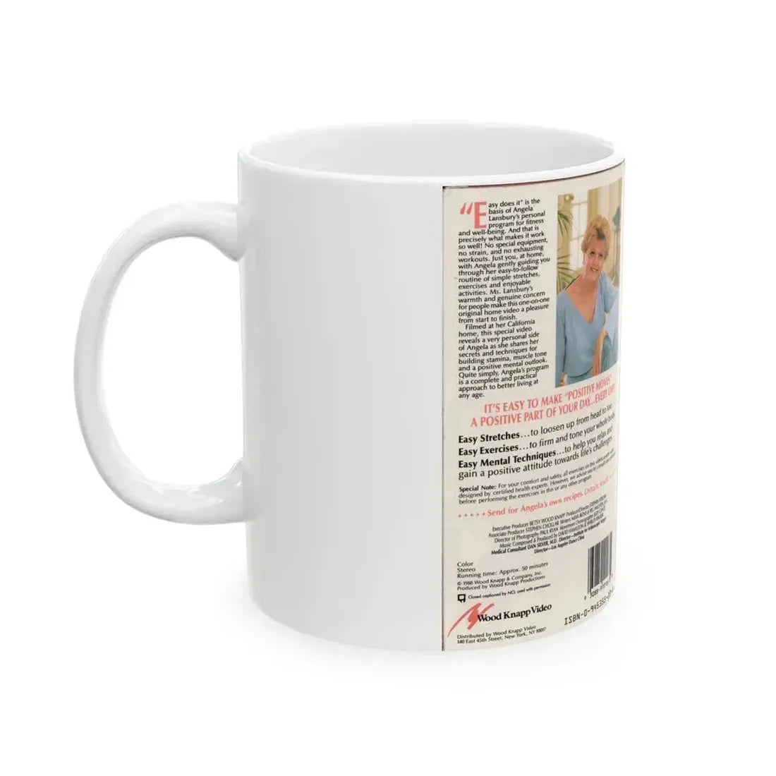 ANGELA LANSBURYS POSITIVE MOVES WORKOUT VIDEO (VHS COVER) - White Coffee Mug - Go Mug Yourself
