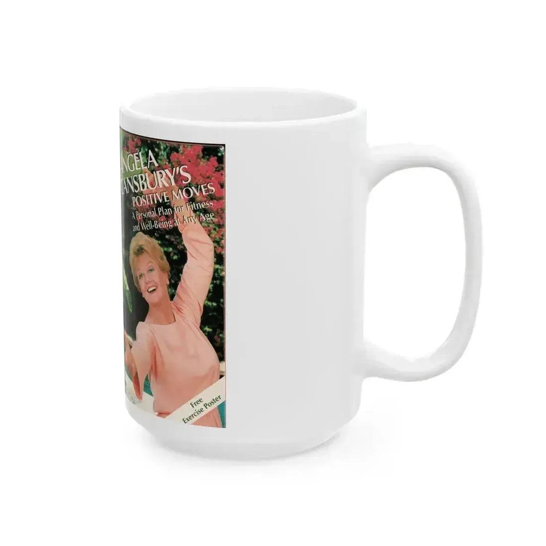 ANGELA LANSBURYS POSITIVE MOVES WORKOUT VIDEO (VHS COVER) - White Coffee Mug - Go Mug Yourself