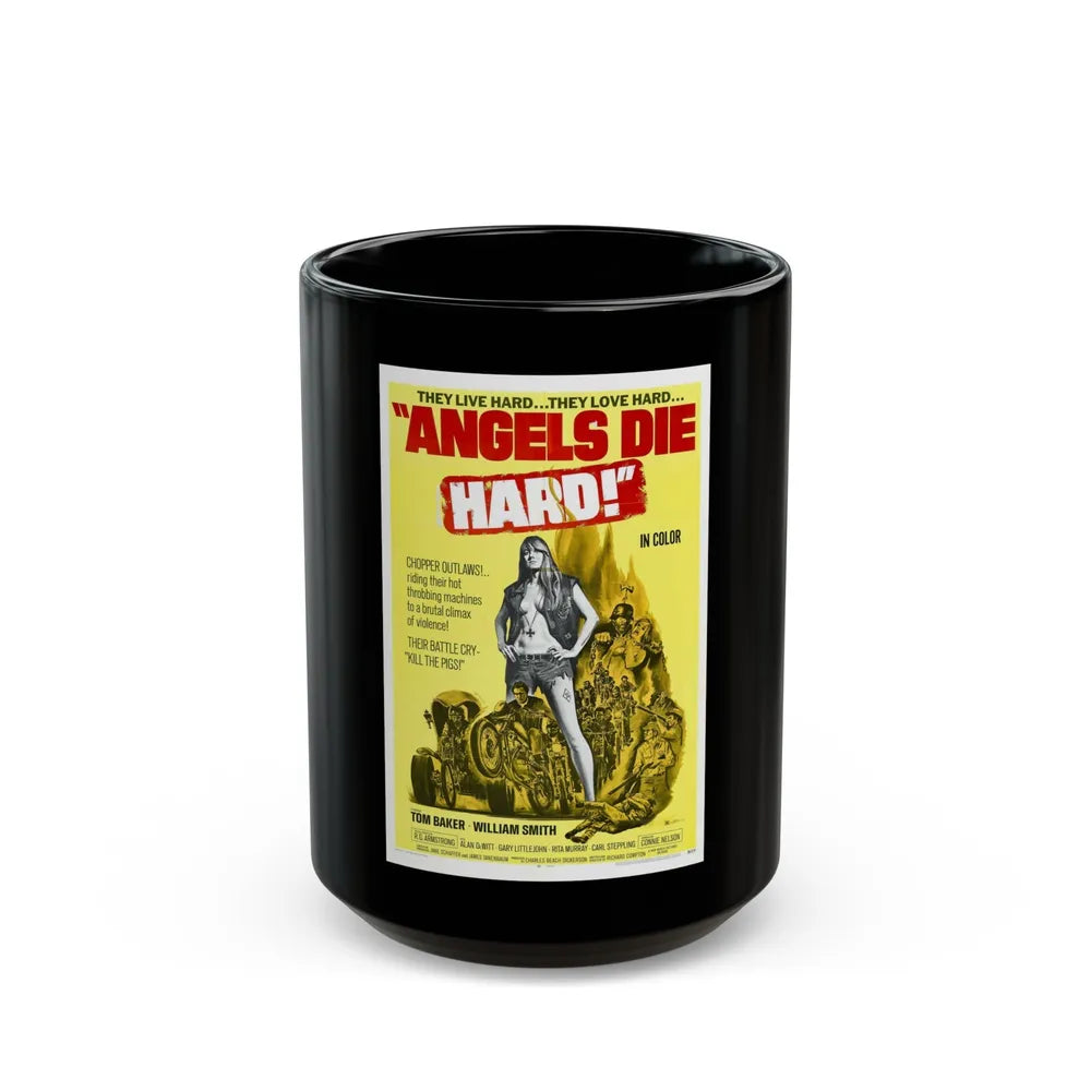 ANGELS DIE HARD 1970 Movie Poster - Black Coffee Mug-15oz-Go Mug Yourself