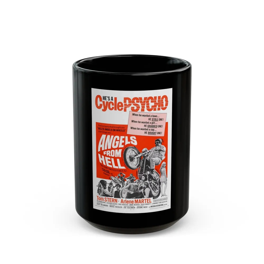 ANGELS FROM HELL 1968 Movie Poster - Black Coffee Mug-15oz-Go Mug Yourself