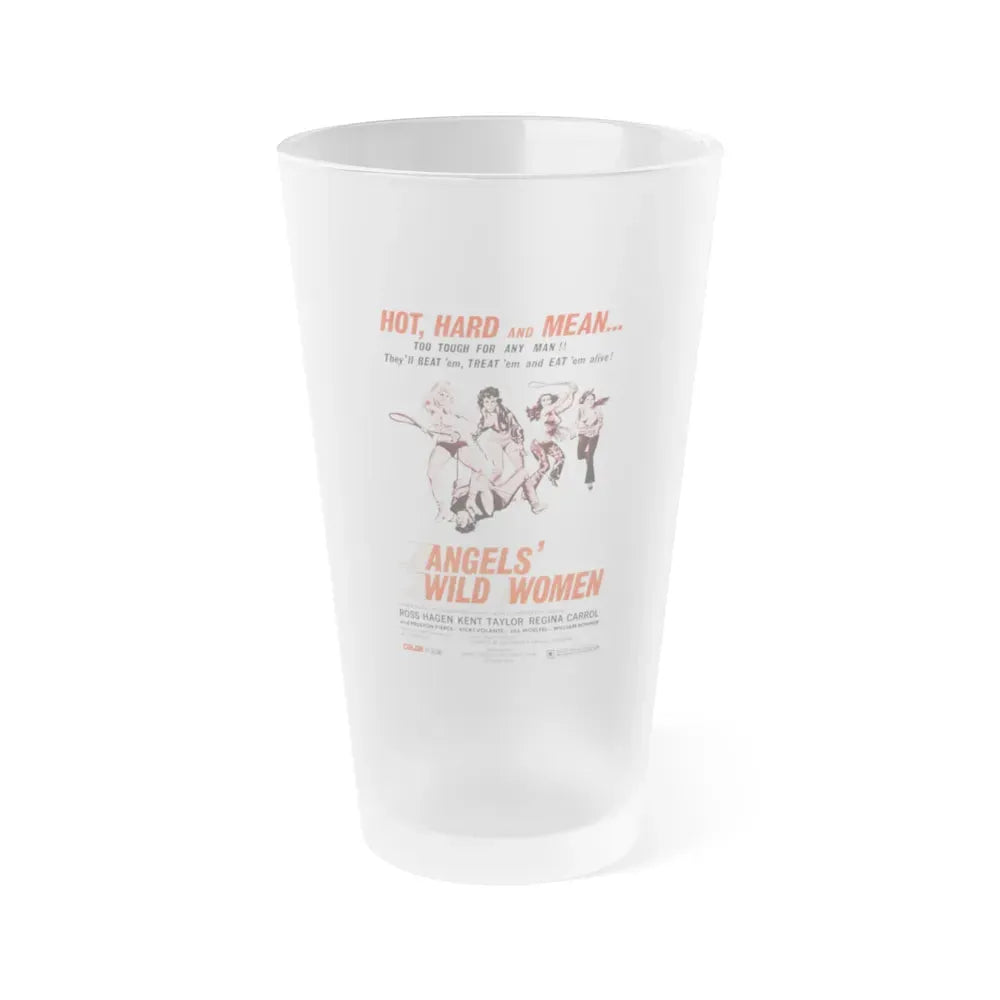 ANGELS WILD WOMEN 1972 Movie Poster - Frosted Pint Glass 16oz Default Title - Go Mug Yourself