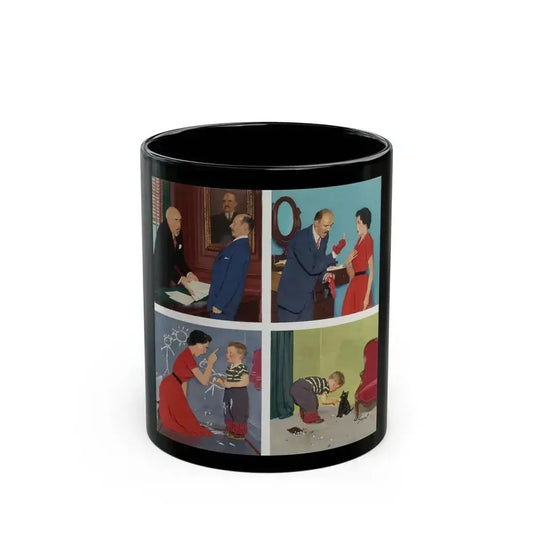 Anger Transference, The Saturday Evening Post cover, March 20, 1954 - Black Coffee Mug 11oz - Go Mug Yourself