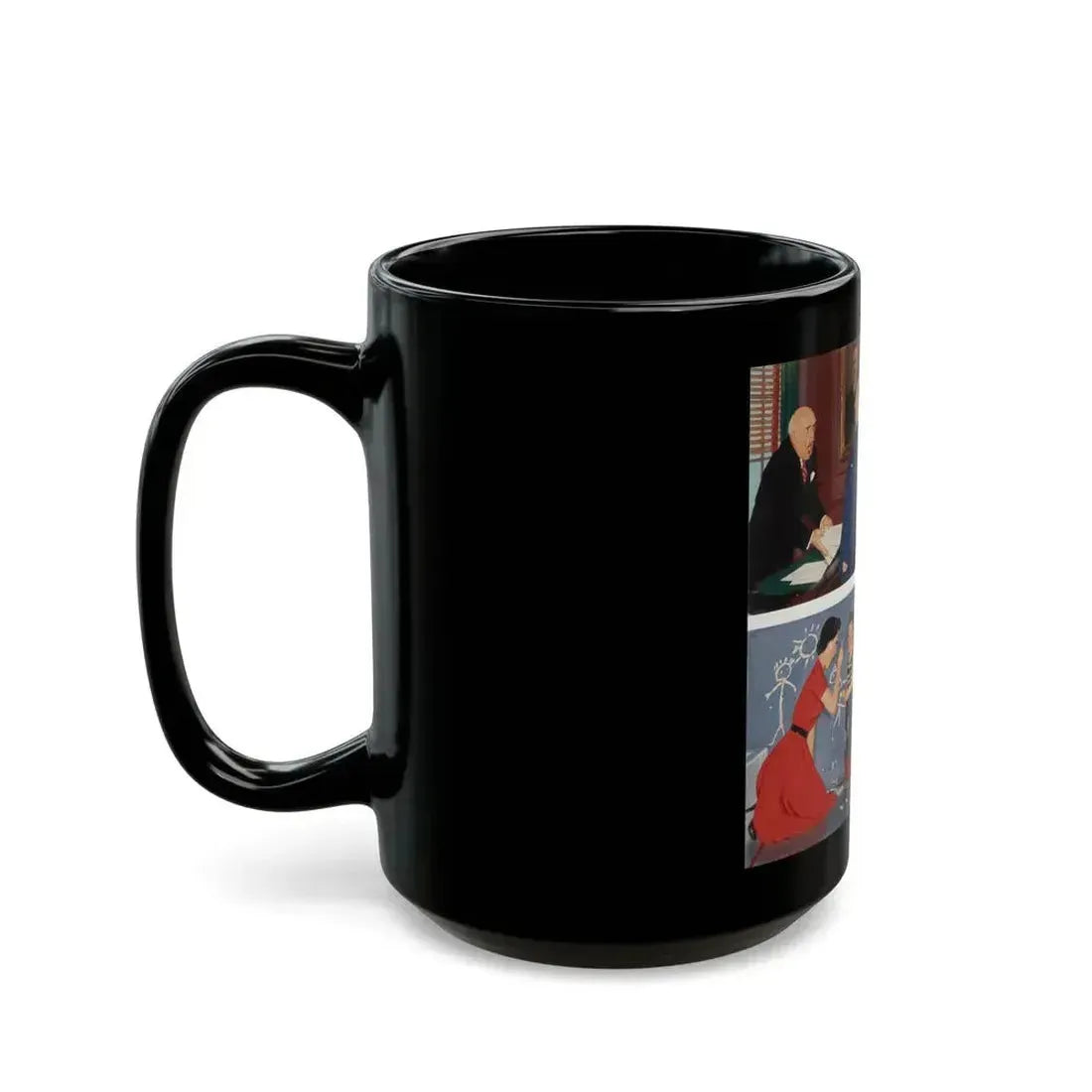Anger Transference, The Saturday Evening Post cover, March 20, 1954 - Black Coffee Mug - Go Mug Yourself