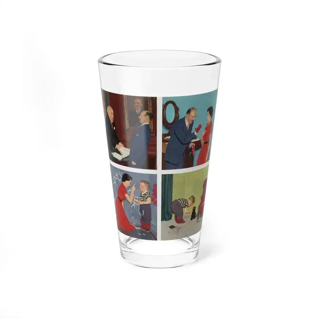 Anger Transference, The Saturday Evening Post cover, March 20, 1954 (Magazine Illustration) Pint Glass 16oz 16oz - Go Mug Yourself