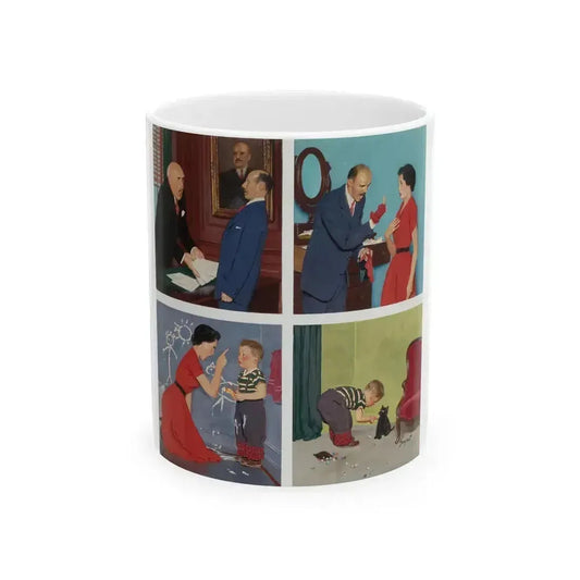 Anger Transference, The Saturday Evening Post cover, March 20, 1954 - White Coffee Mug 11oz - Go Mug Yourself