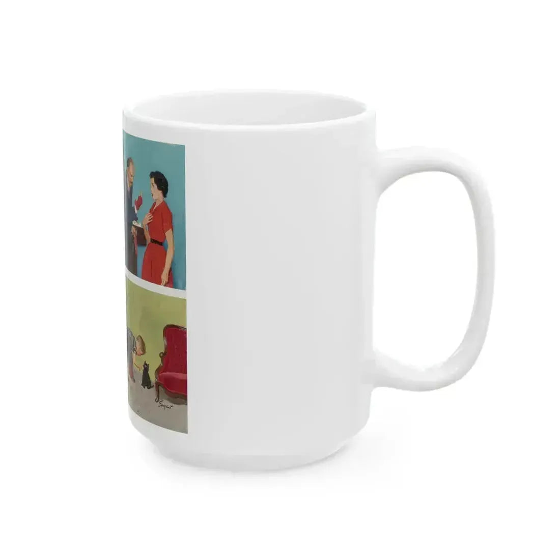 Anger Transference, The Saturday Evening Post cover, March 20, 1954 - White Coffee Mug - Go Mug Yourself