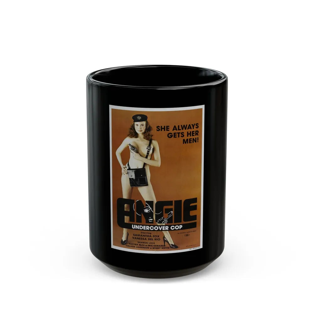 ANGIE UNDERCOVER COP 1980 Movie Poster - Black Coffee Mug-15oz-Go Mug Yourself