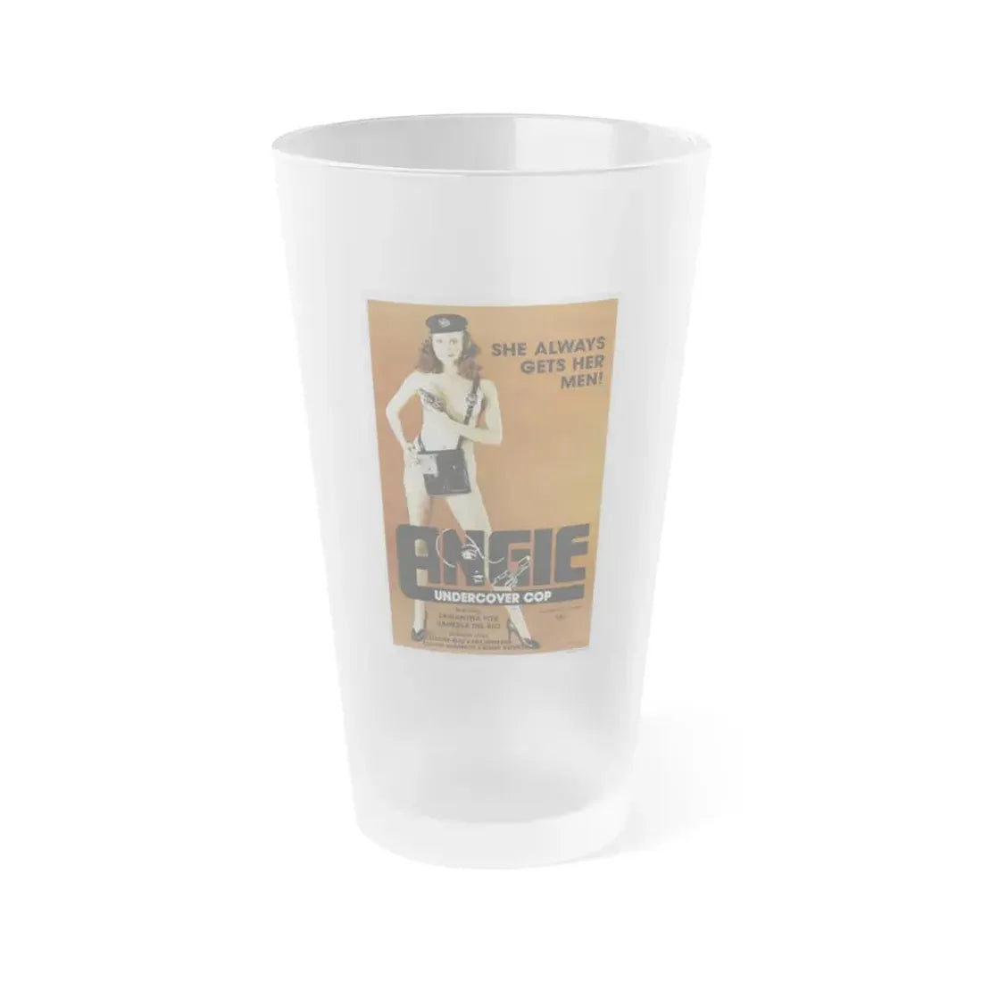 ANGIE UNDERCOVER COP 1980 Movie Poster - Frosted Pint Glass 16oz Default Title - Go Mug Yourself
