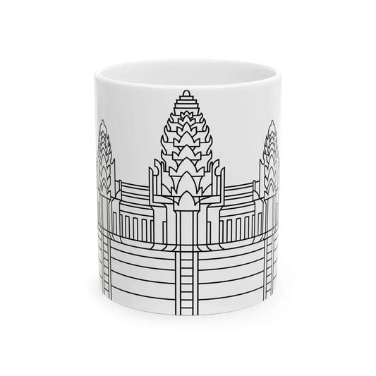 Angkor Wat in Flag of Cambodia (Cambodia) White Coffee Mug 11oz - Go Mug Yourself