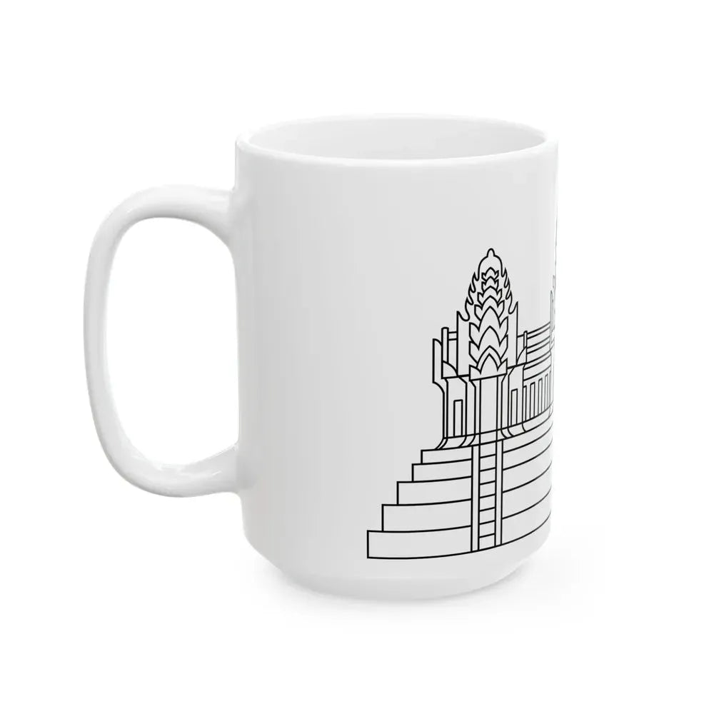 Angkor Wat in Flag of Cambodia (Cambodia) White Coffee Mug - Go Mug Yourself