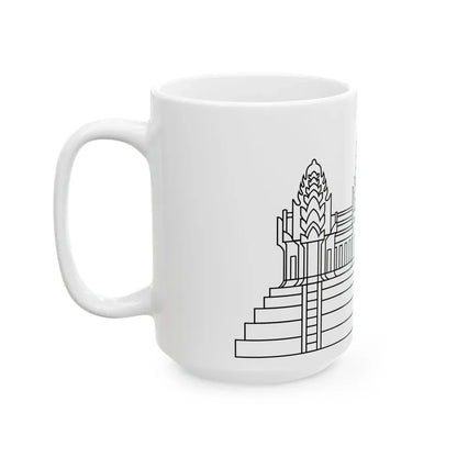 Angkor Wat in Flag of Cambodia (Cambodia) White Coffee Mug - Go Mug Yourself