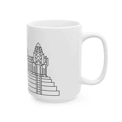 Angkor Wat in Flag of Cambodia (Cambodia) White Coffee Mug - Go Mug Yourself