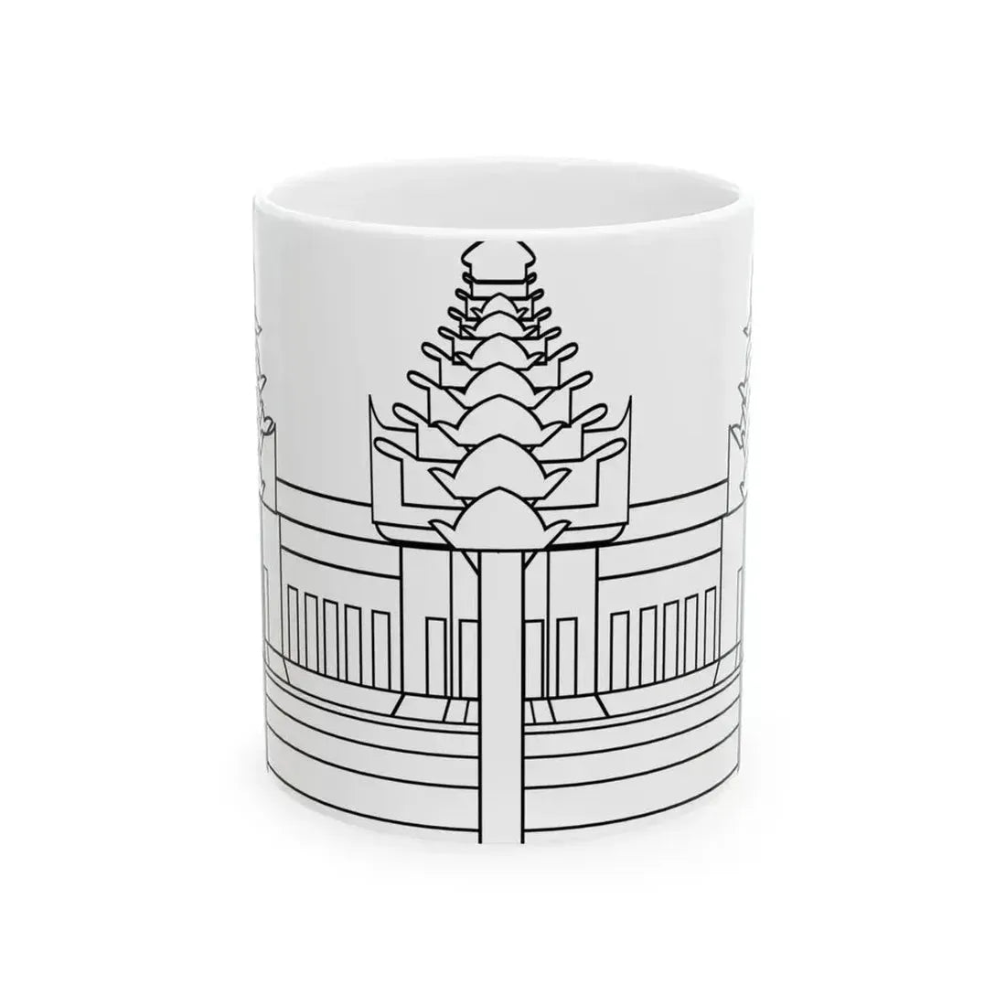 Angkor Wat variant 2 for Flag of Cambodia (Cambodia) White Coffee Mug 11oz - Go Mug Yourself