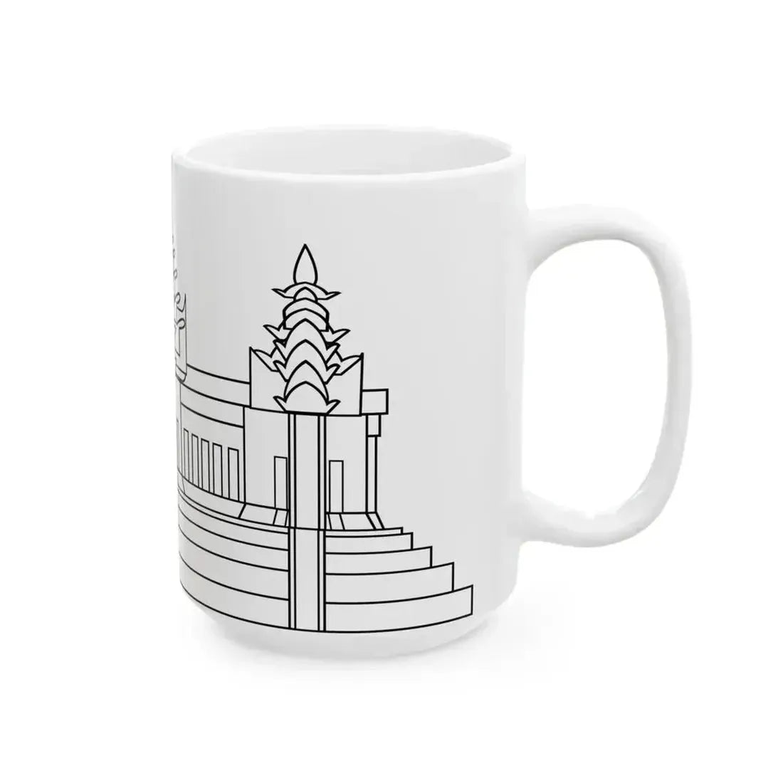 Angkor Wat variant 2 for Flag of Cambodia (Cambodia) White Coffee Mug - Go Mug Yourself