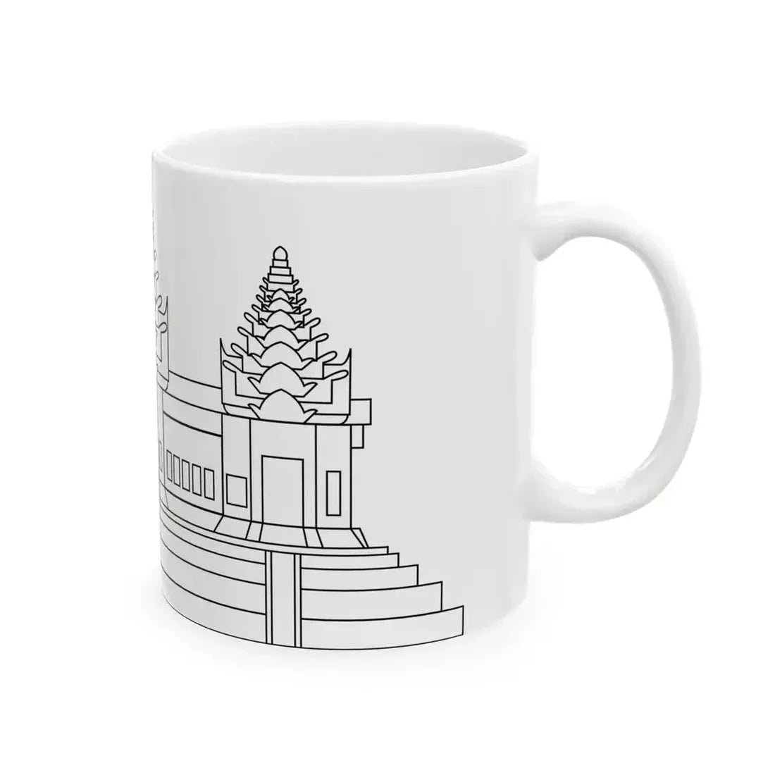 Angkor Wat variant for Flag of Cambodia (Cambodia) White Coffee Mug - Go Mug Yourself