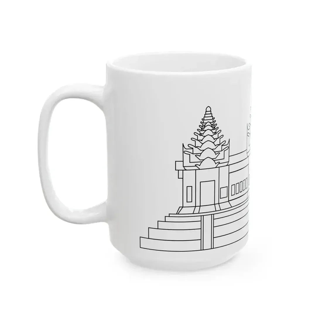 Angkor Wat variant for Flag of Cambodia (Cambodia) White Coffee Mug - Go Mug Yourself