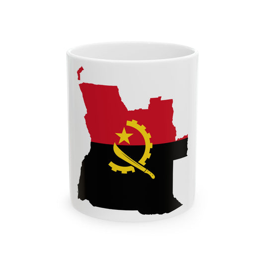 Angola Flag Map (Angola) White Coffee Mug-11oz-Go Mug Yourself