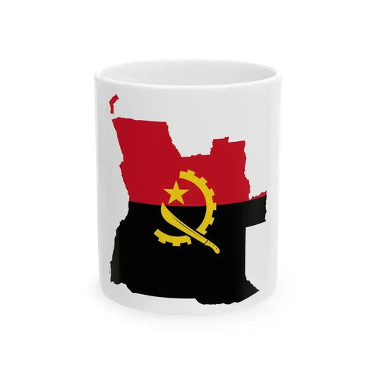 Angola Flag Map (Angola) White Coffee Mug 11oz - Go Mug Yourself