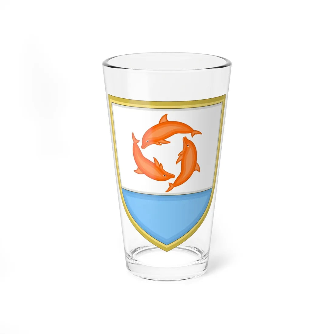 Anguilla coat of arms (United Kingdom) (Coat of Arms) Pint Glass 16oz 16oz - Go Mug Yourself