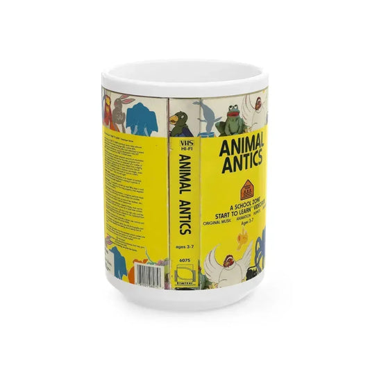ANIMAL ANTICS A SCHOOL ZONE START TO LEARN VIDEOTAPE (VHS COVER) - White Coffee Mug 15oz - Go Mug Yourself