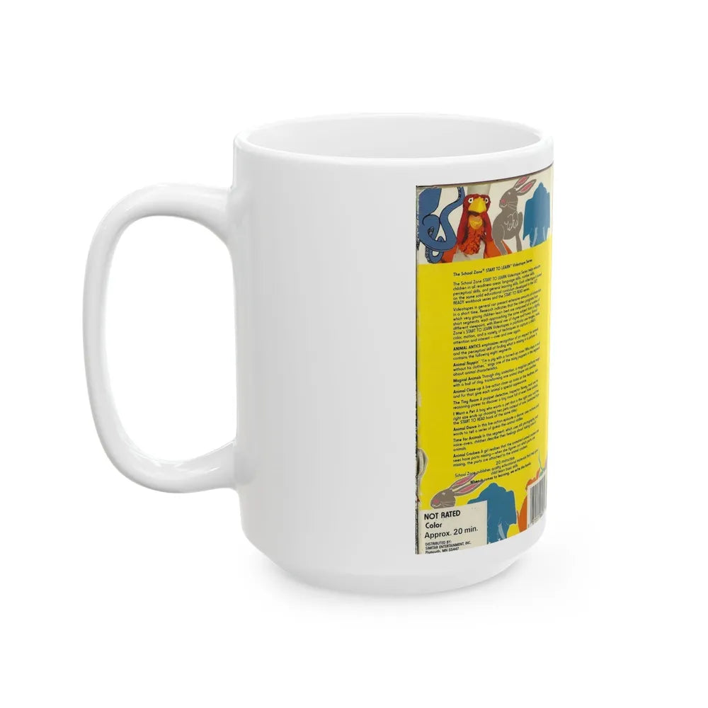 ANIMAL ANTICS A SCHOOL ZONE START TO LEARN VIDEOTAPE (VHS COVER) - White Coffee Mug-Go Mug Yourself