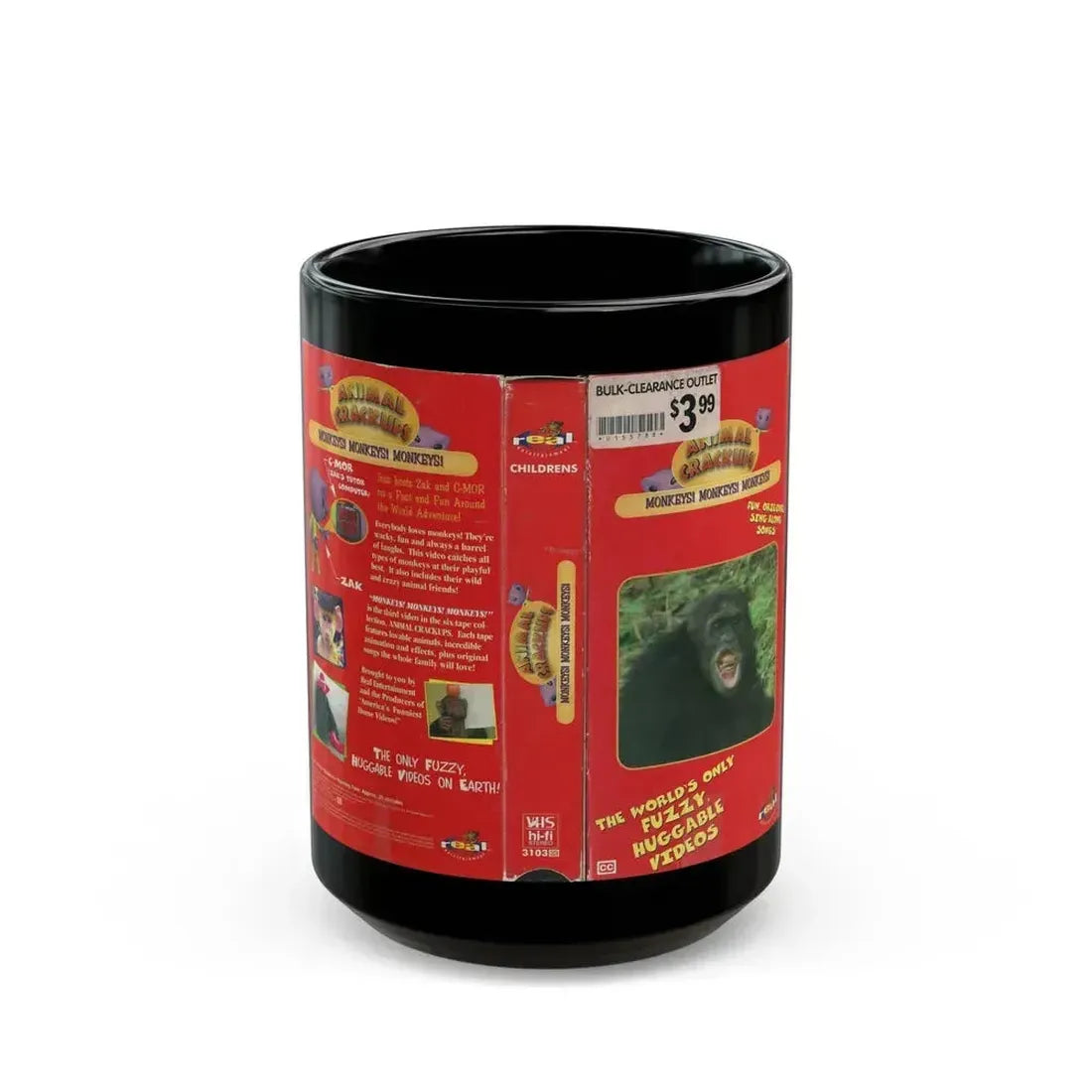 ANIMAL CRACKERS MONKEYS MONKEYS MONKEYS (VHS COVER) - Black Coffee Mug 15oz - Go Mug Yourself