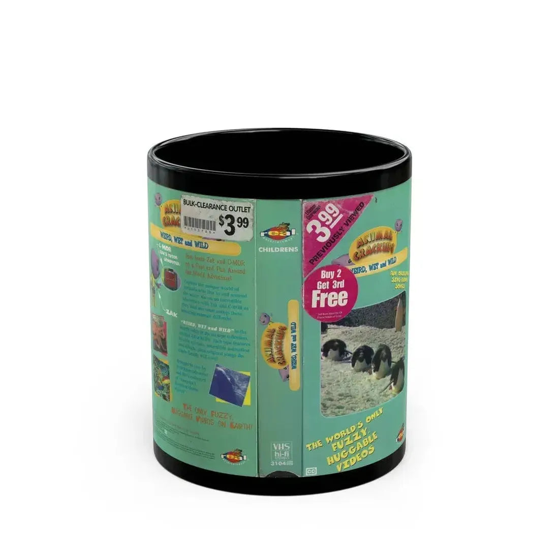ANIMAL CRACKERS WEIRD WET AND WILD (VHS COVER) - Black Coffee Mug 11oz - Go Mug Yourself