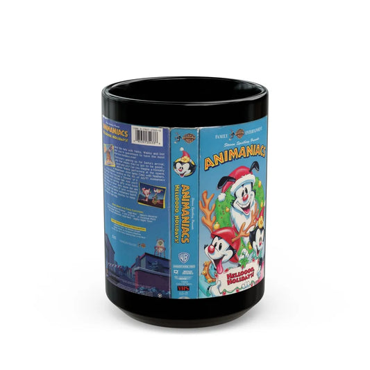 ANIMANIACS HELLOOOO HOLIDAYS (VHS COVER) - Black Coffee Mug-15oz-Go Mug Yourself