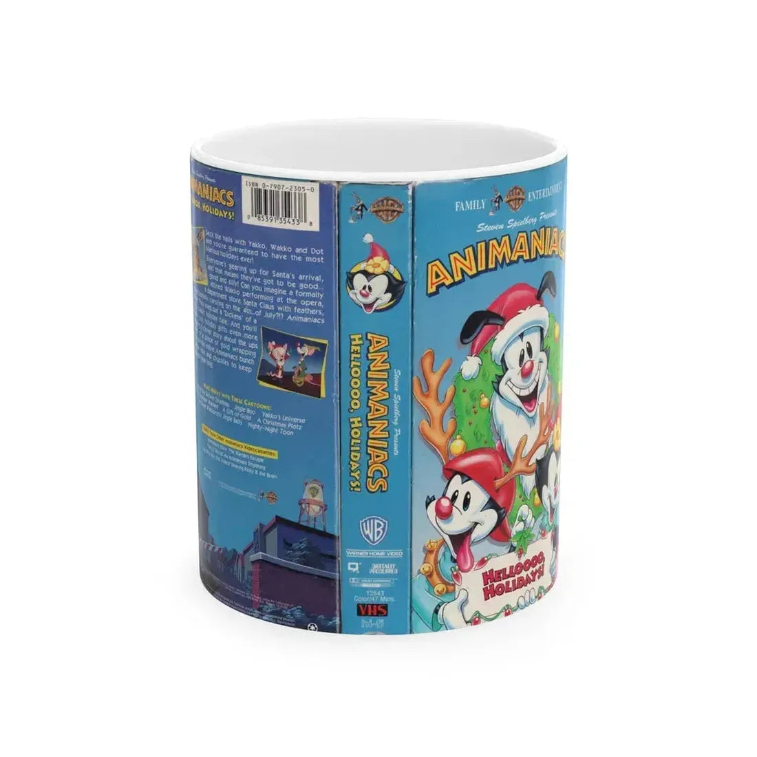 ANIMANIACS HELLOOOO HOLIDAYS (VHS COVER) - White Coffee Mug 11oz - Go Mug Yourself