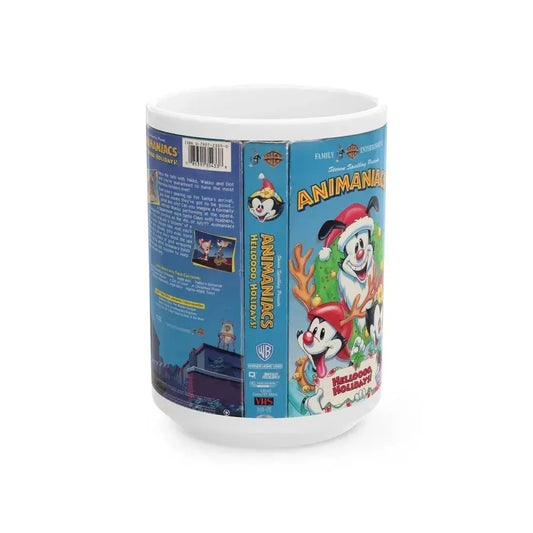 ANIMANIACS HELLOOOO HOLIDAYS (VHS COVER) - White Coffee Mug 15oz - Go Mug Yourself