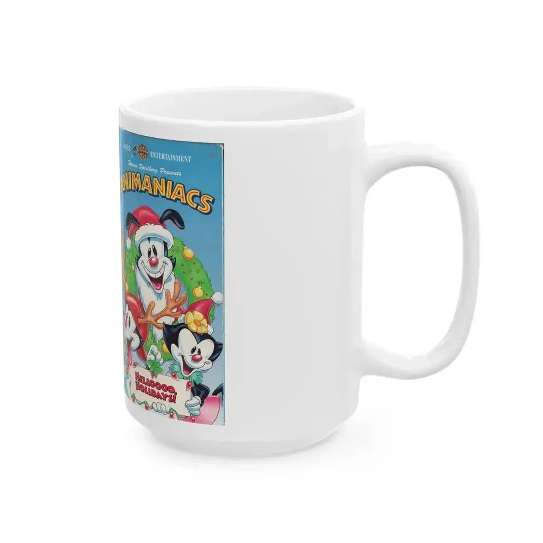 ANIMANIACS HELLOOOO HOLIDAYS (VHS COVER) - White Coffee Mug - Go Mug Yourself