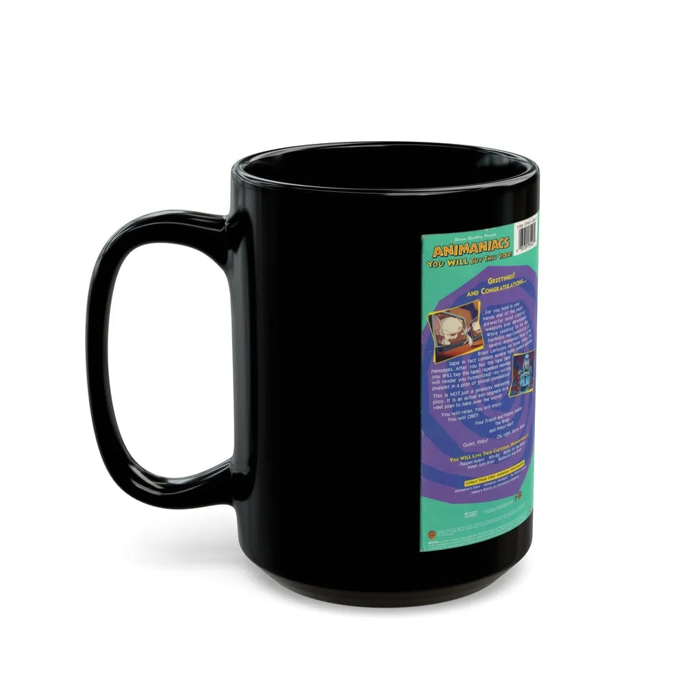 ANIMANIACS YOU WILL BUY THIS VIDEO (VHS COVER) - Black Coffee Mug-Go Mug Yourself