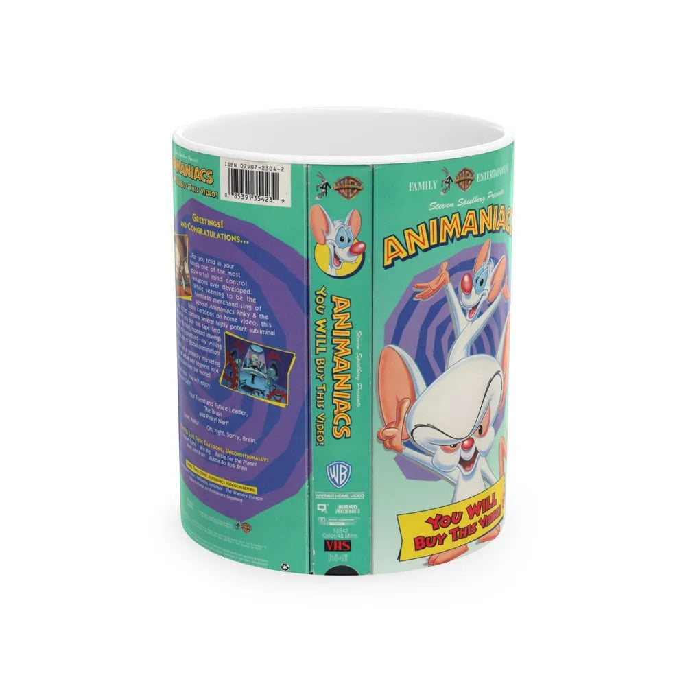 ANIMANIACS YOU WILL BUY THIS VIDEO (VHS COVER) - White Coffee Mug-11oz-Go Mug Yourself