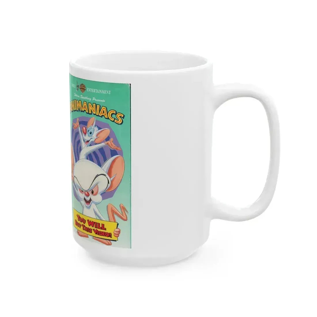 ANIMANIACS YOU WILL BUY THIS VIDEO (VHS COVER) - White Coffee Mug - Go Mug Yourself