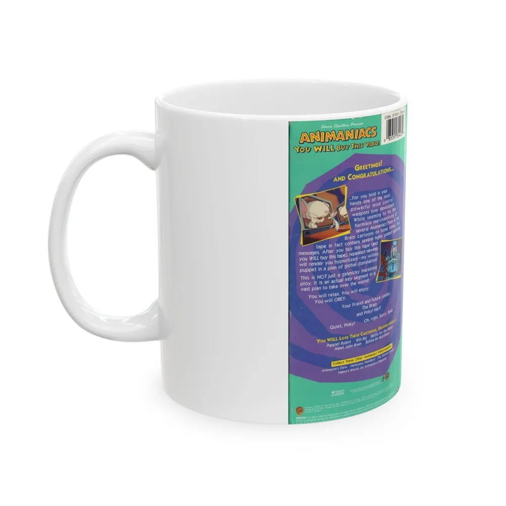 ANIMANIACS YOU WILL BUY THIS VIDEO (VHS COVER) - White Coffee Mug-Go Mug Yourself