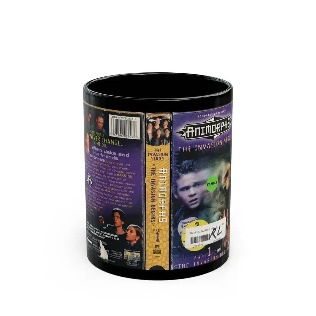 ANIMORPHS THE INVASION BEGINS (VHS COVER) - Black Coffee Mug 11oz - Go Mug Yourself