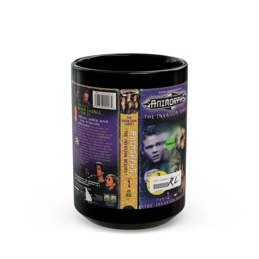 ANIMORPHS THE INVASION BEGINS (VHS COVER) - Black Coffee Mug-15oz-Go Mug Yourself