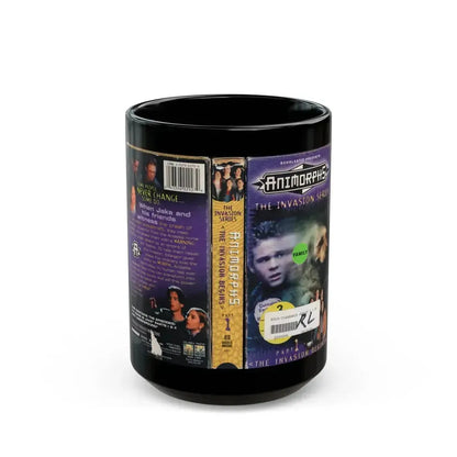ANIMORPHS THE INVASION BEGINS (VHS COVER) - Black Coffee Mug 15oz - Go Mug Yourself