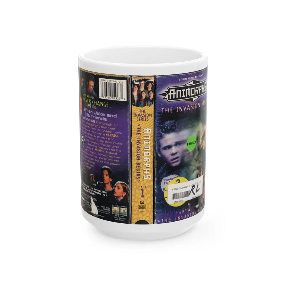 ANIMORPHS THE INVASION BEGINS (VHS COVER) - White Coffee Mug-15oz-Go Mug Yourself