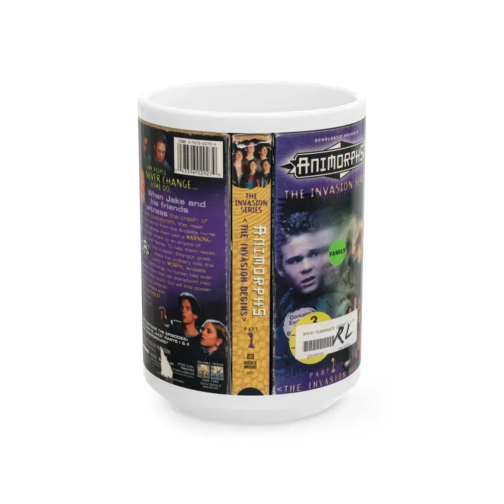 ANIMORPHS THE INVASION BEGINS (VHS COVER) - White Coffee Mug 15oz - Go Mug Yourself