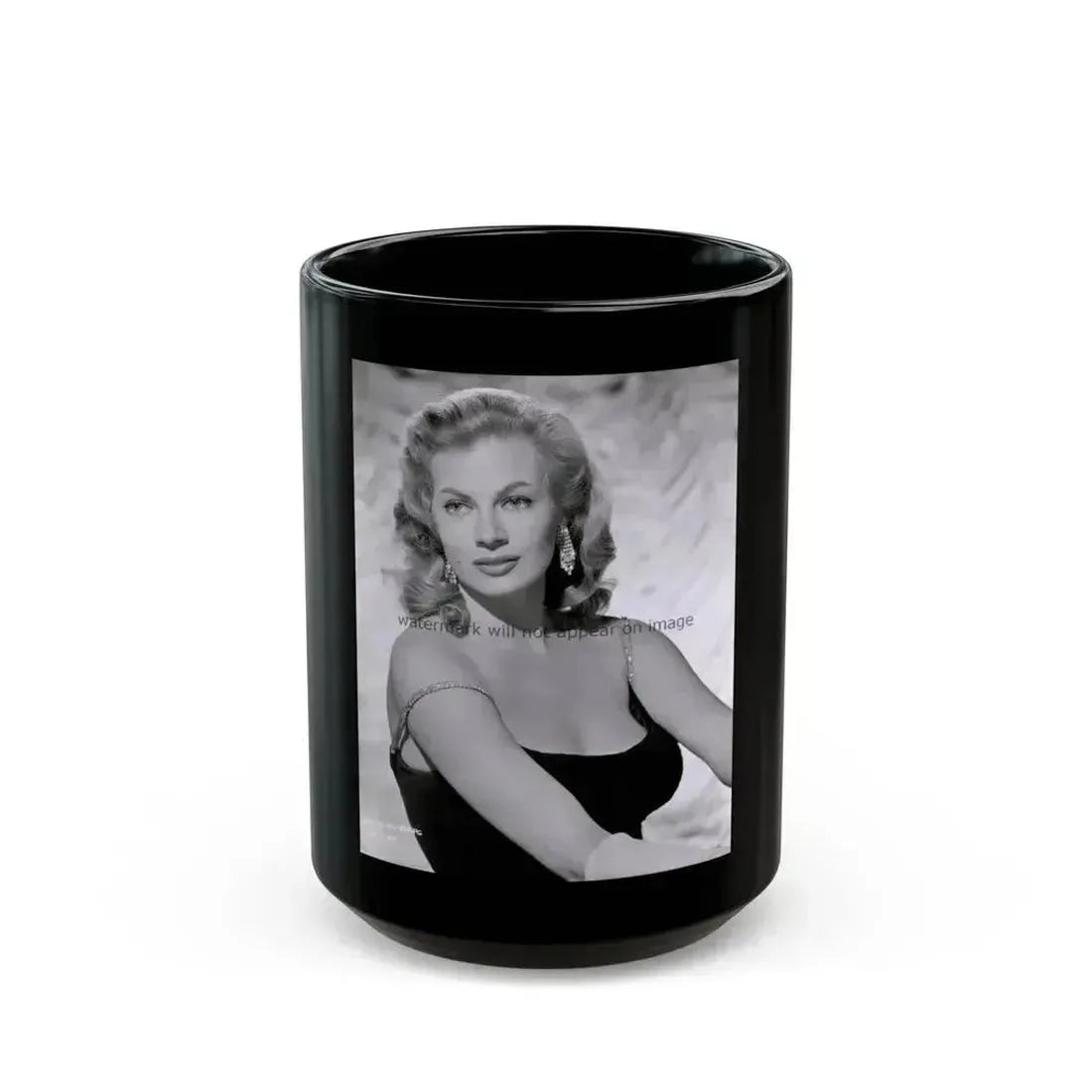 Anita Ekberg #110 (Vintage Female Icon) Black Coffee Mug 15oz - Go Mug Yourself